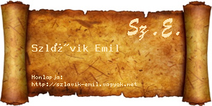 Szlávik Emil névjegykártya