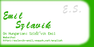 emil szlavik business card